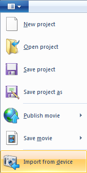 Image of Windows Movie Maker menu